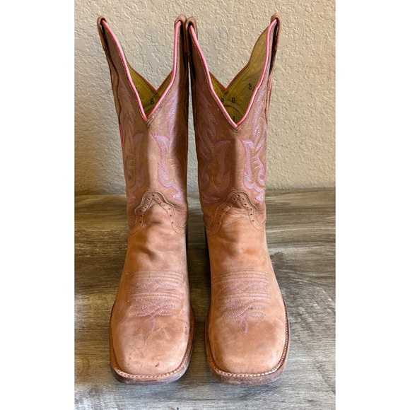 Hondo Boots Women's Square Toe Leather Western Cowboy Boots Size 8 - Picture 3 of 16